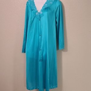 Vintage Vanity Fair 38/Medium Blue Teal Shiny Hous